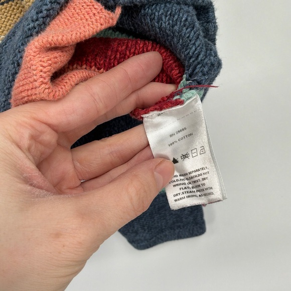 Pendleton Blue and Orange Striped Sweater cardigan button down - Picture 3 of 4